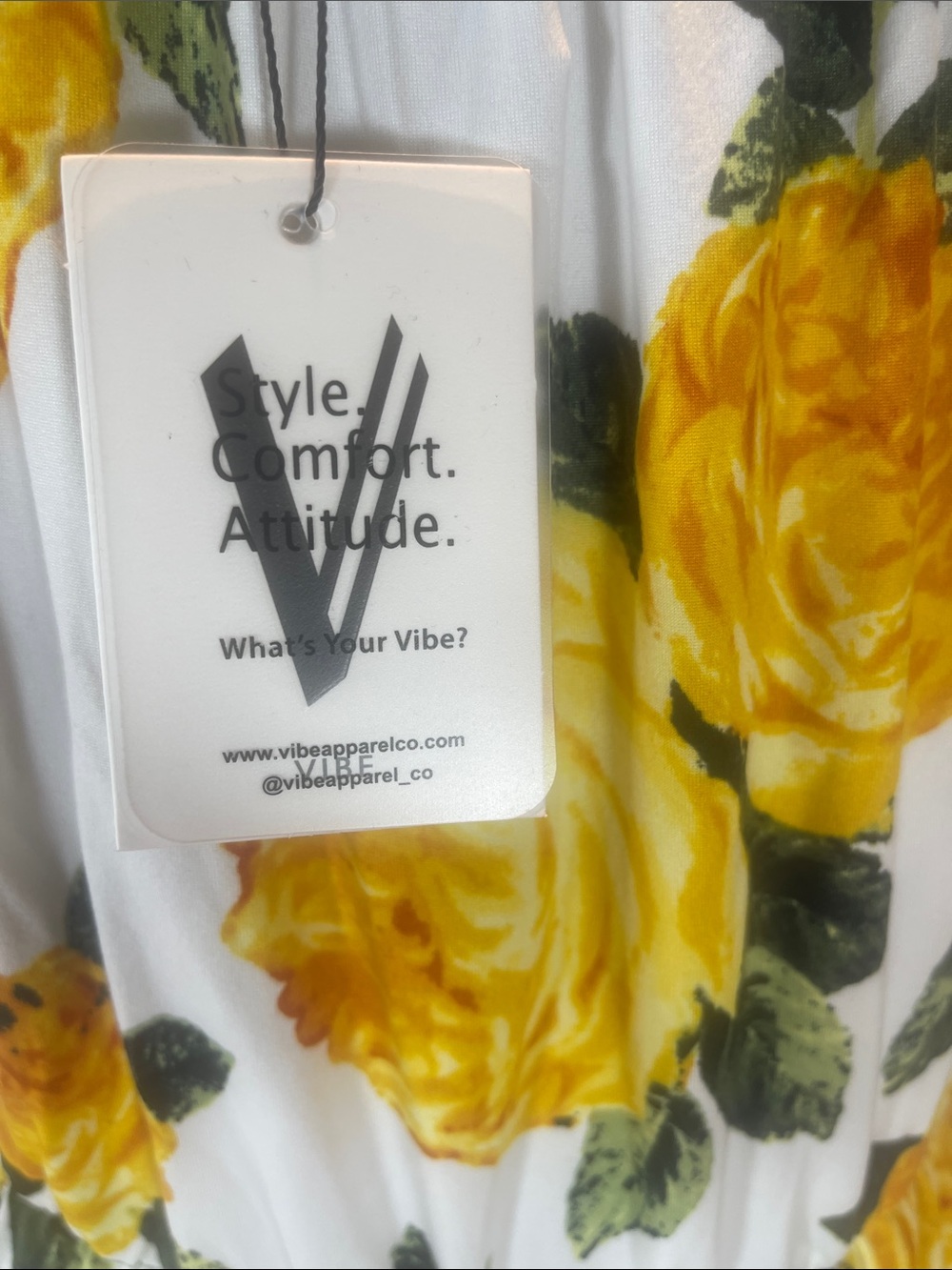 Vibe White Maxi Dress with Yellow Rose Print and Tie Sleeves - Picture 7 of 13